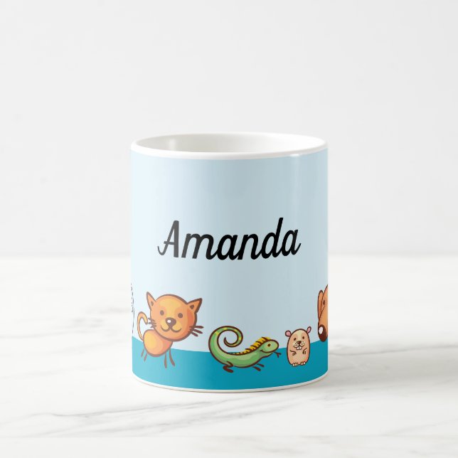 Cute Dog Cat Pet Personalized Coffee Mug (Center)