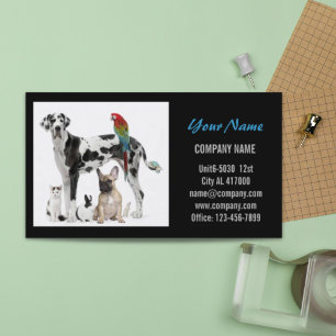 Cute dog cat pet sitter animal sitter pet groomer business card