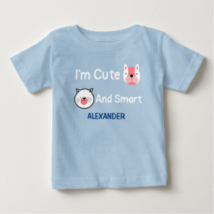 Cute Dog Cat Pets Animals Personalize  Baby T-Shirt