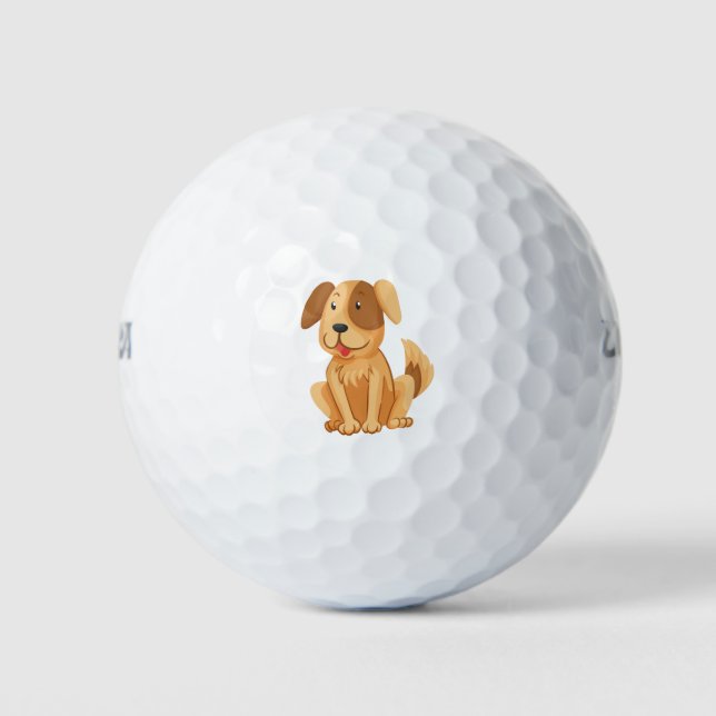 Cute dog character golf balls (Front)