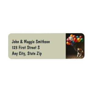 Cute Dog Chasing Balloons fun Animal Pet