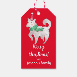 Cute dog christmas gift tags