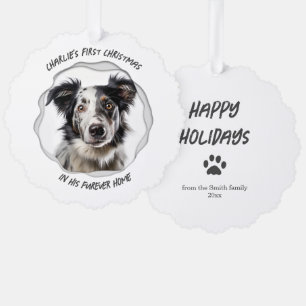 Cute Dog Christmas Holiday Ornament Card