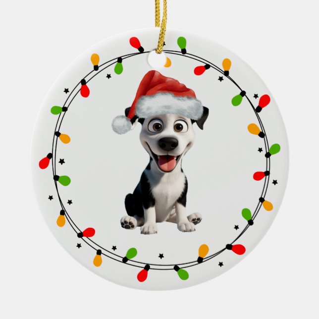Cute dog Christmas Ornament (Front)