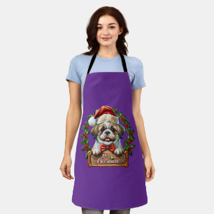 Cute Dog Christmas Ornament - Merry Christmas Apron