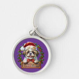 Cute Dog Christmas Ornament - Merry Christmas Keychain