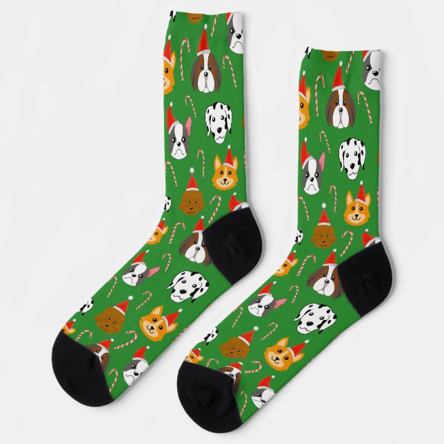 Cute Dog Christmas Patterned Socks (Left)