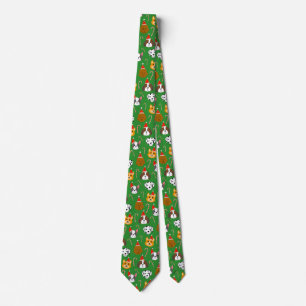 Cute Dog Christmas Patterned Tie