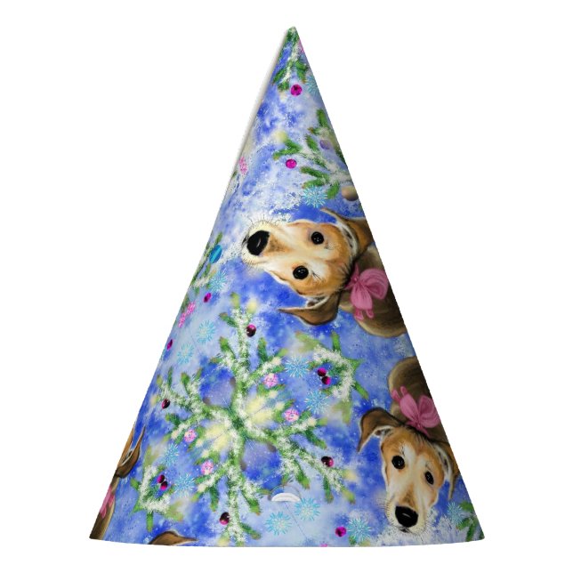 Cute Dog Christmas Pets Paper Party Hat (Left)