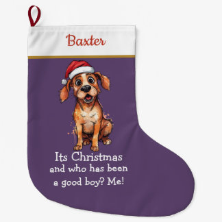 Cute Dog Christmas Stocking – with funny text