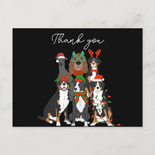 Cute dog Christmas thank you Holiday Postcard