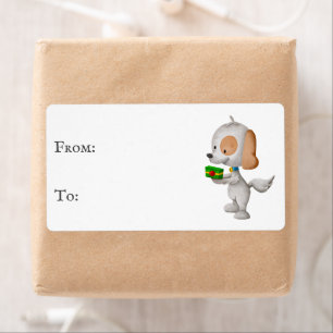 Cute Dog Christmas To From Sticker