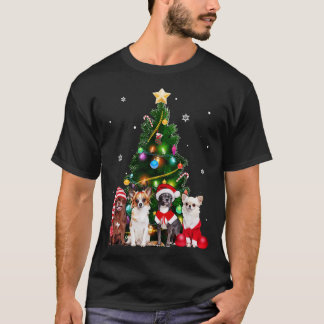 Cute Dog Christmas Tree Dog Lover Xmas Pets Women  T-Shirt