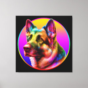 CUTE DOG COLORFUL RAINBOW CANVAS PRINT