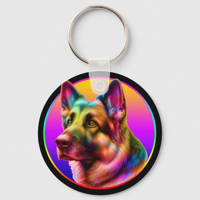 CUTE DOG COLORFUL RAINBOW KEYCHAIN (Front)