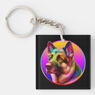 CUTE DOG COLORFUL RAINBOW KEYCHAIN