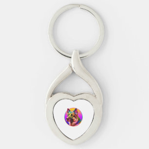 CUTE DOG COLORFUL RAINBOW KEYCHAIN