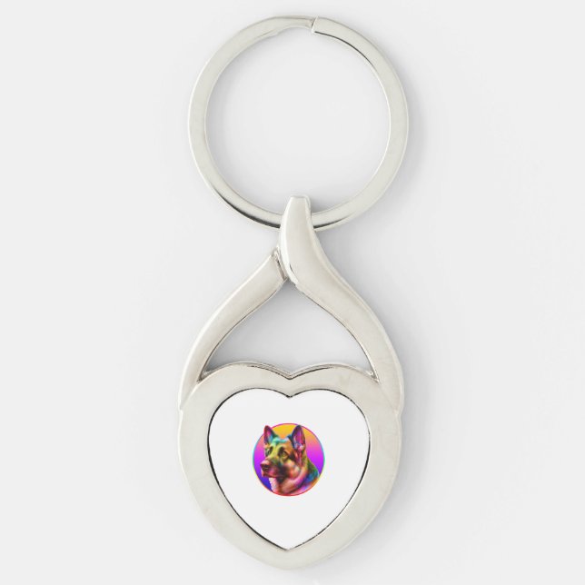 CUTE DOG COLORFUL RAINBOW KEYCHAIN (Front)