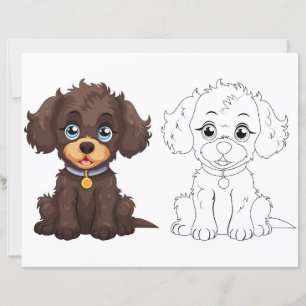Cute dog colouring page