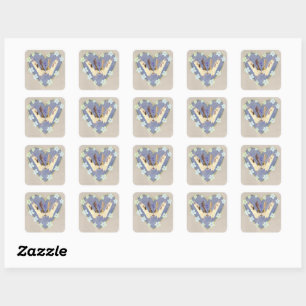 Cute Dog Couple in Heart Wedding Sticker