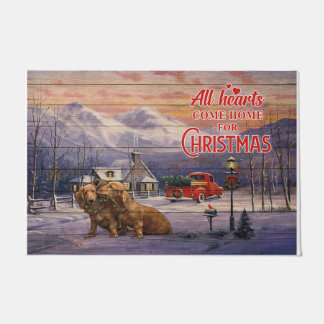 Cute Dog Couples Mat, Christmas Decoration Doormat