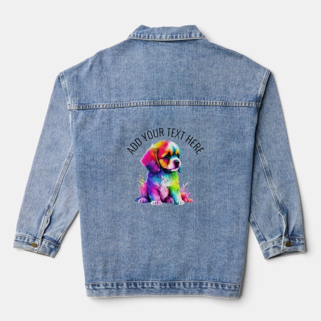 Cute Dog Denim Jacket (Back)
