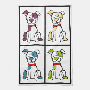 Cute Dog Dishtowel - Pitbull Kitchen Towel