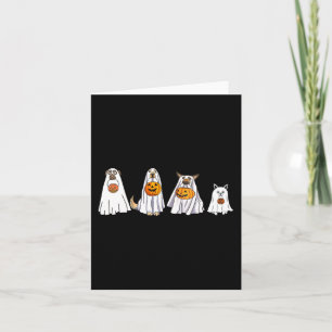 Cute Dog Dressed as Ghost Halloween Fun Boo Card