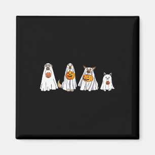 Cute Dog Dressed as Ghost Halloween Fun Boo Magnet