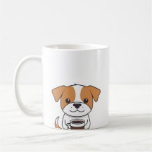 Cute Dog Drinking Coffee Mug