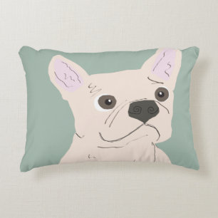 Cute Dog, Dusty Blue Accent Pillow