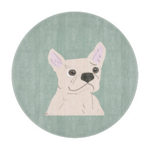Cute Dog, Dusty Blue Cutting Board