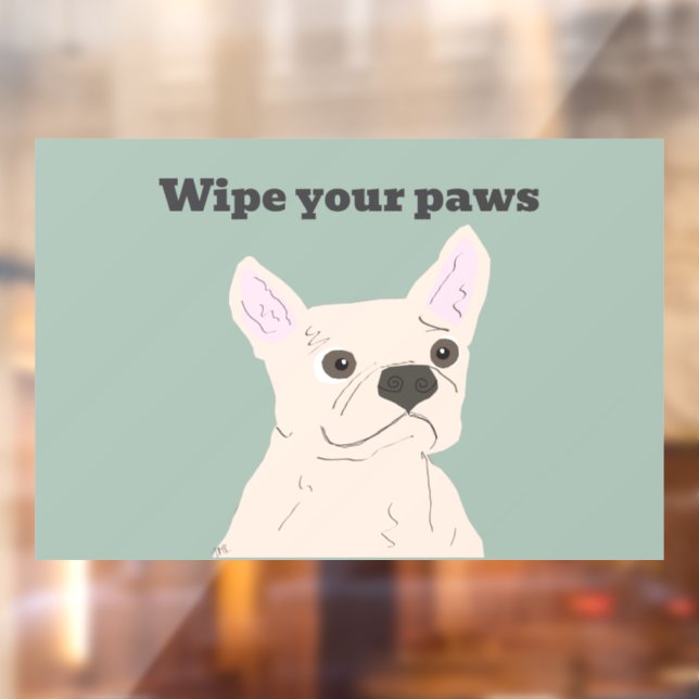 Cute Dog, Dusty Blue Window Cling (Sheet 2)