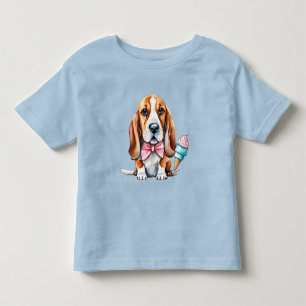 Cute dog eating ice cream toddler t-shirt