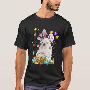 Cute Dog English Bulldog  Easter Day Egg Hunting T-Shirt