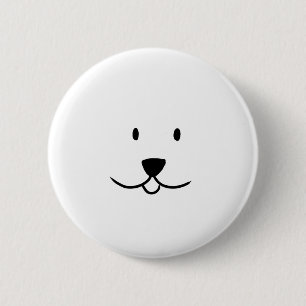 Cute dog face 2 inch round button