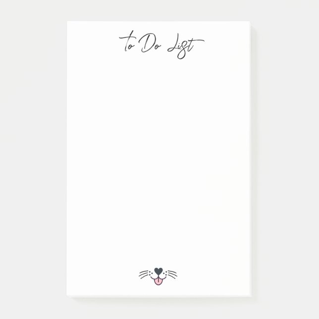 Cute dog face and Custom Name,Simple Personalized Post-it Notes (Front)