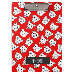 Cute Dog Faces Drawing Pattern   Add Your Name Clipboard