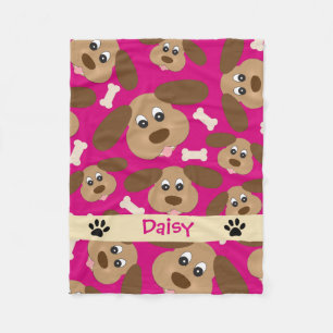 Cute Dog Faces Personalized Dog Fleece Blanket