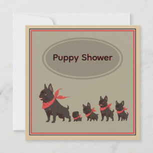 Cute Dog Family French Bulldogs - Invitation