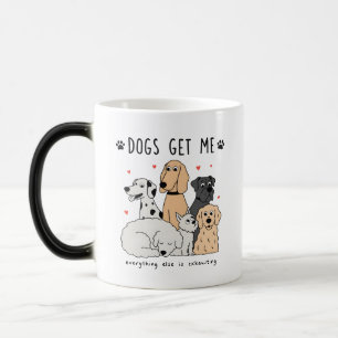 Cute Dog Family Group for Dog Moms and Pet Lovers Magic Mug