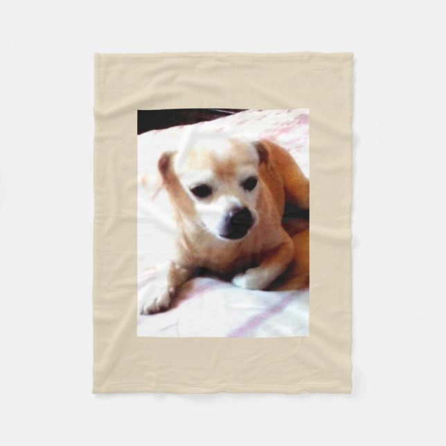 Cute Dog Fleece Blanket (Front)