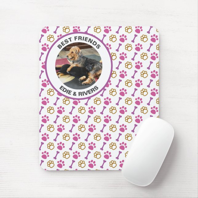 Cute Dog Foot Prints Mousepad (With Mouse)