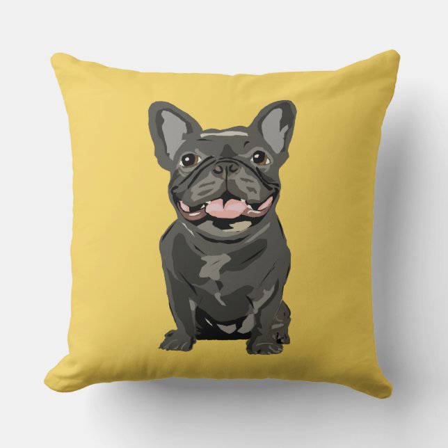 Cute dog, French bulldog Throw Pillow (Front)