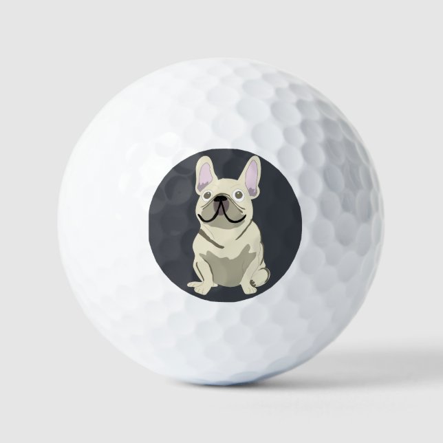 Cute dog, frenchie golf balls (Front)