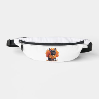 Cute Dog Frenchie Thanksgiving Kids Teen Girl Boy  Fanny Pack