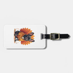 Cute Dog Frenchie Thanksgiving Kids Teen Girl Boy Luggage Tag