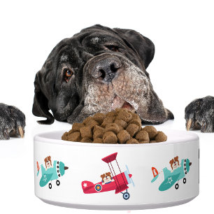 Cute Dog Fun Airplanes Funny Animal Fur Baby Bowl