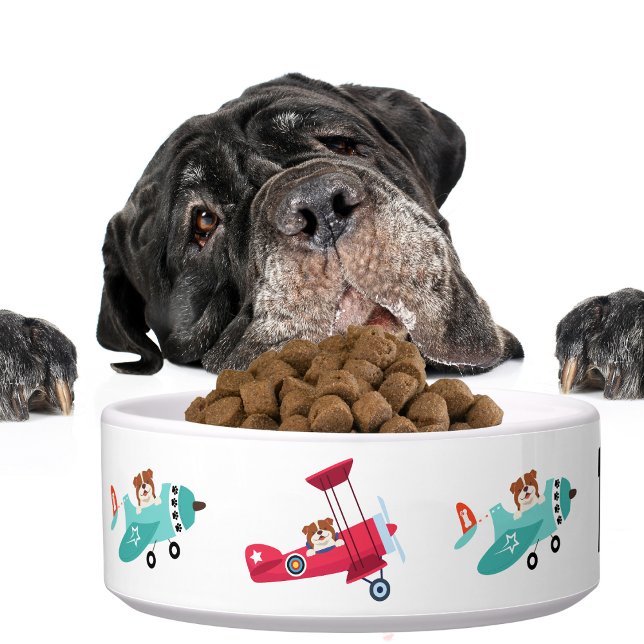 Cute Dog Fun Airplanes Funny Animal Fur Baby Bowl (Creator Uploaded)