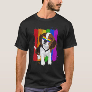 Cute Dog Gay Pride LGBT Rainbow Flag Dog Lover T-Shirt